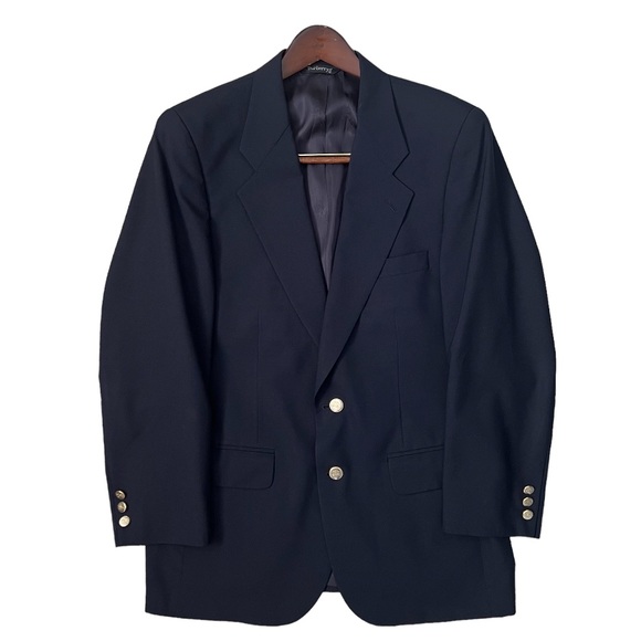 Burberry Other - Burberry • Vintage Wool Blazer Jacket Coat Navy Blue